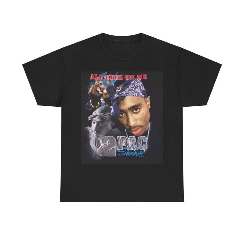90s 2Pac Tupac Shakur TShirt Tupac Big Face Head Style Graphic